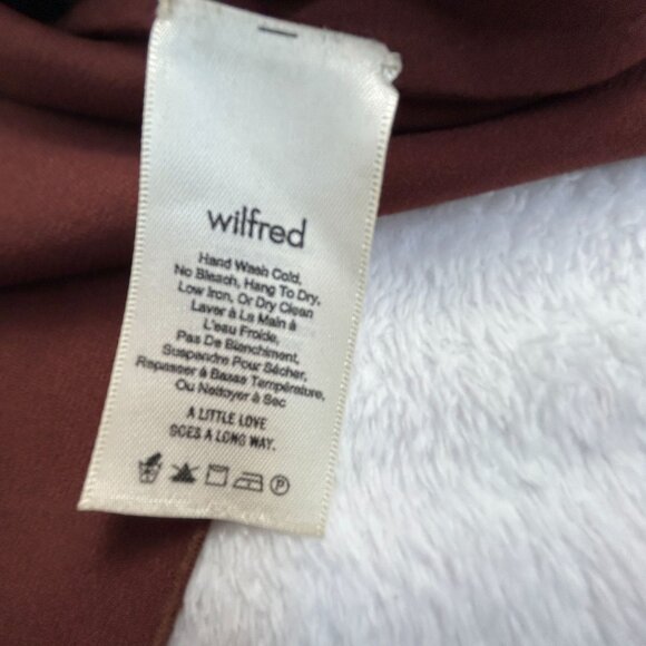 Aritzia Wilfred Womens Pozzi Open Tie Sleeve Blouse Size XS Burgundy Boat Neck - Picture 4 of 9